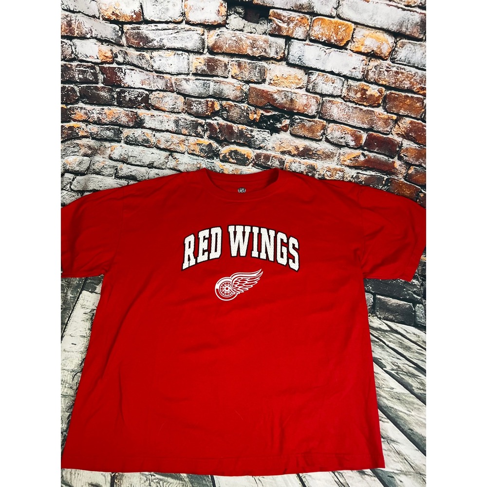 Detroit‎ Red Wings NHL Hockey T Shirt Red 2XL Cotton Official Licensed